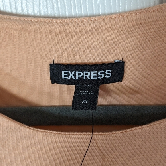 NWT Express Tie-Waist Peachy Padded Shoulder‎ Midi Tank Dress Size XS - Picture 2 of 7